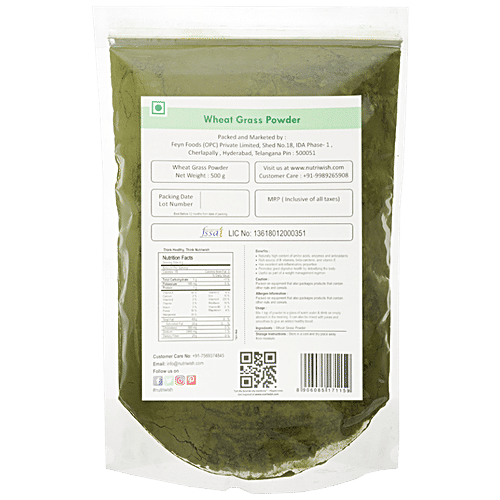 NUTRIWISH Wheat Grass Powder, 500 g  