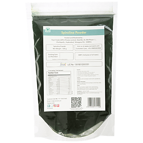 NUTRIWISH Spirulina Powder, 500 g  