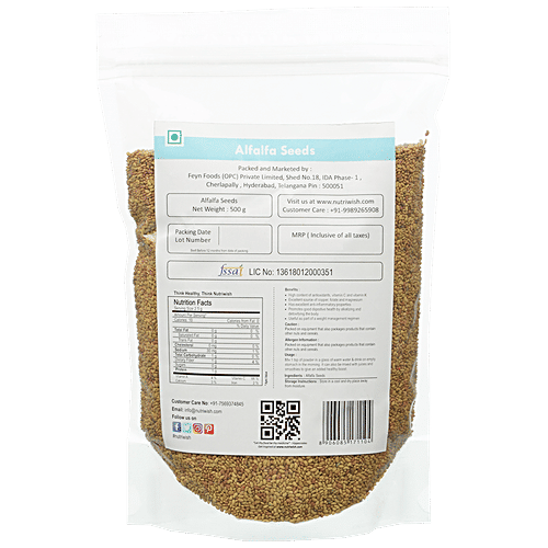 NUTRIWISH Alfalfa Seeds, 500 g  