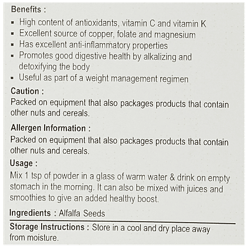 NUTRIWISH Alfalfa Seeds, 500 g  