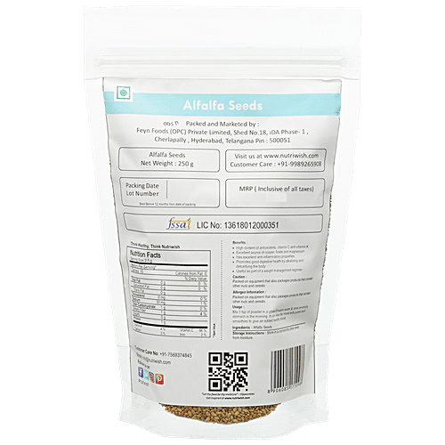 NUTRIWISH Alfalfa Seeds, 250 g  