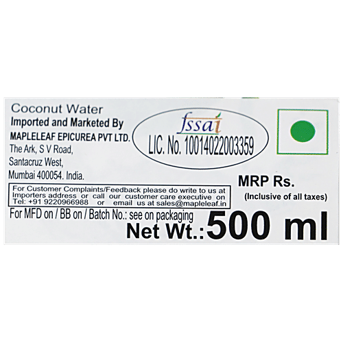 FOCO Coconut Water With Lychee, 500 ml Tetra Pak Pure & Hydration By Nature