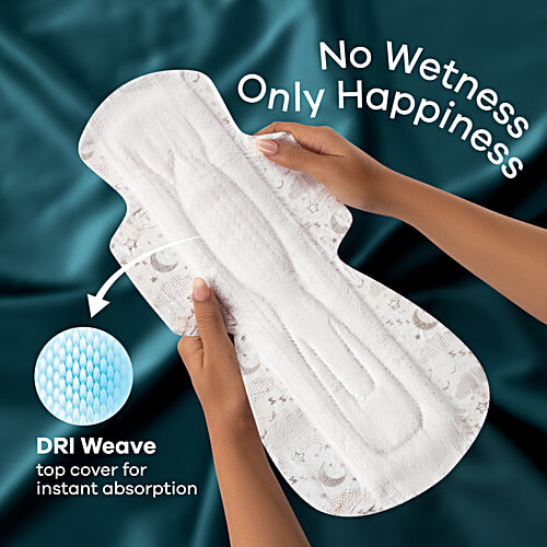 Whisper Bindazzz Nights Sanitary Pads - Wider Back, Up To 0% Leak, Provides All Night Protection, XXXL, 20 pcs Up to 0% Leaks, All Night Long