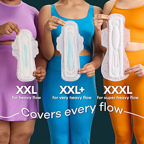 Whisper Bindazzz Nights Sanitary Pads - Wider Back, Up To 0% Leak, Provides All Night Protection, XXXL, 20 pcs Up to 0% Leaks, All Night Long