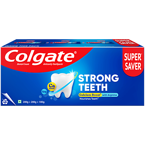 Colgate Strong Teeth Anticavity Toothpaste, 500 g (200g + 200g + 100g) 