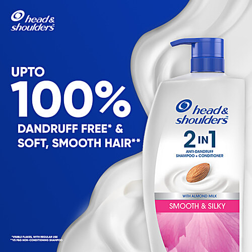 Head & Shoulders Smooth & Silky 2 in 1 Anti-Dandruff Shampoo + Conditioner, Upto 100% Dandruff Free, 1 L  Upto 100% Dandruff Free