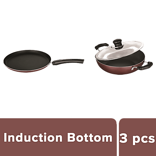 Buy Nirlon Induction Base NonStick Cookware Gift Set Maroon, Tawa 26