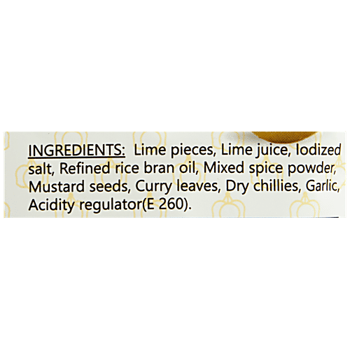 Three Mango Lime Pickle - With Garlic, 50 g  