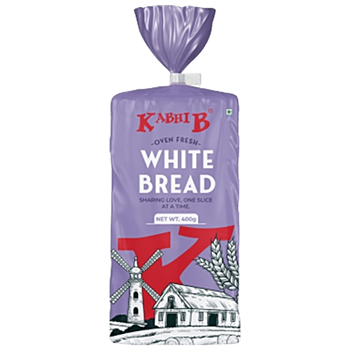 KABHI B Oven Fresh White Sliced Bread, 400 g  Enriched with Soya Proteins