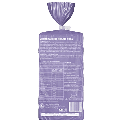 KABHI B Oven Fresh White Sliced Bread, 400 g  Enriched with Soya Proteins