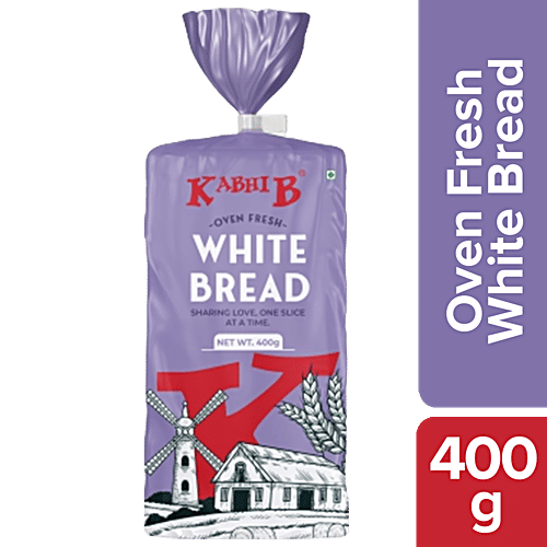 KABHI B Oven Fresh White Sliced Bread, 400 g  Enriched with Soya Proteins