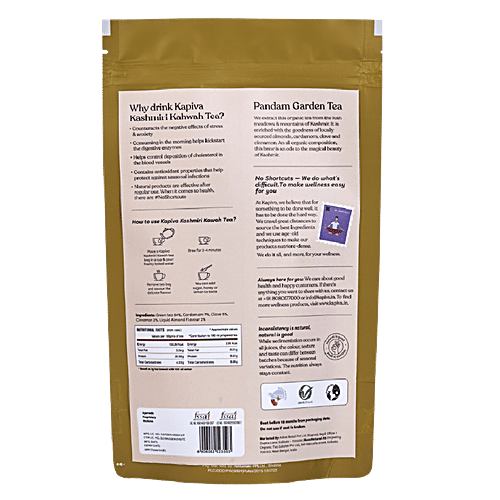 Kapiva Ayurveda Kashmiri Kawah Tea, 72 g (36 Bags x 2 g each) 