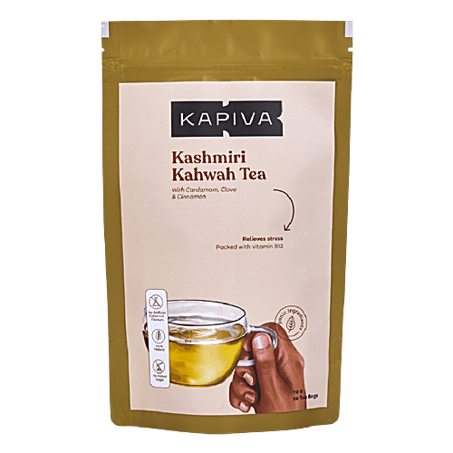 Kapiva Ayurveda Kashmiri Kawah Tea, 72 g (36 Bags x 2 g each) 