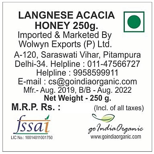 Langnese Acacia Honey, 250 g  