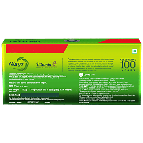 Margo Original Neem Soap, With Goodness of 1000 Neem Leaves, 125 g (Buy 6 Get 2 Free) With Goodness of 1000 Neem Leaves