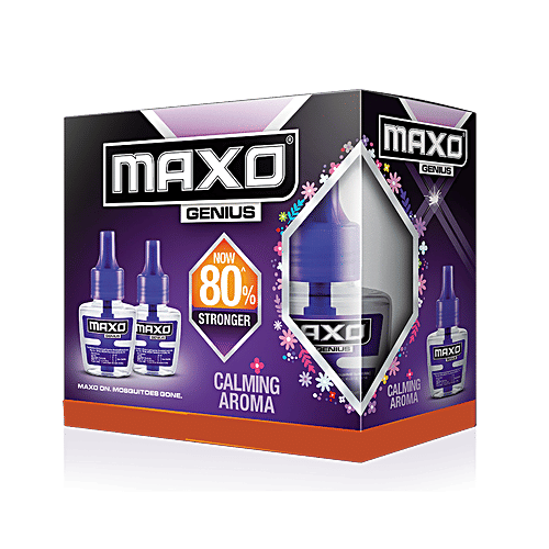 Maxo Genius Mosquito Repellent - 80% Stronger With Calming Aroma, 90 ml (Pack of 2) 
