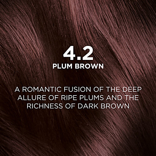 L'Oreal Paris Excellence Creme Hair Colour, 72 ml + 100 g 4.2 Plum Brown 100% Grey Coverage & No Ammonia