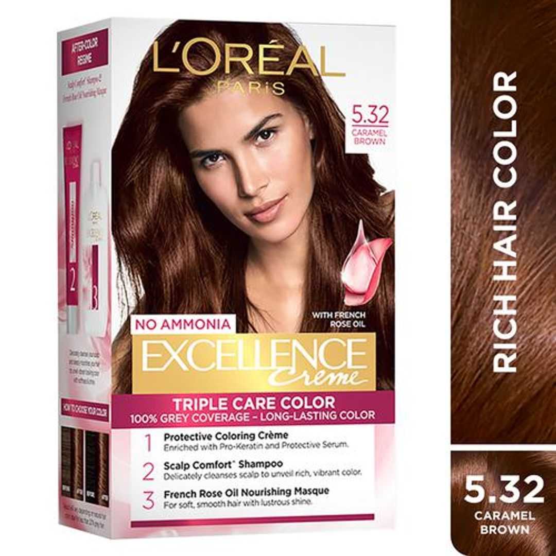 Loreal Paris L'Oreal Paris Excellence Creme Hair Colour, 172 g 5.32 Caramel Brown