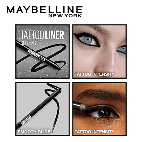 Maybelline New York Tattoo Studio Gel Liner Pencil - Intense Charcoal, 1.24 g  
