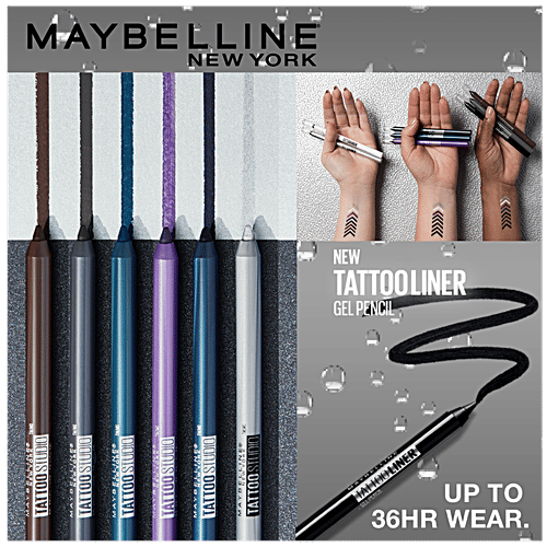 Maybelline New York Tattoo Studio Gel Liner Pencil - Intense Charcoal, 1.24 g  