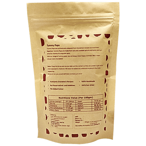 Tummy Pops Mouth Freshener - Saunf/Badishop/Fennel, 235 g Zipper Pouch No Preservatives, Additives