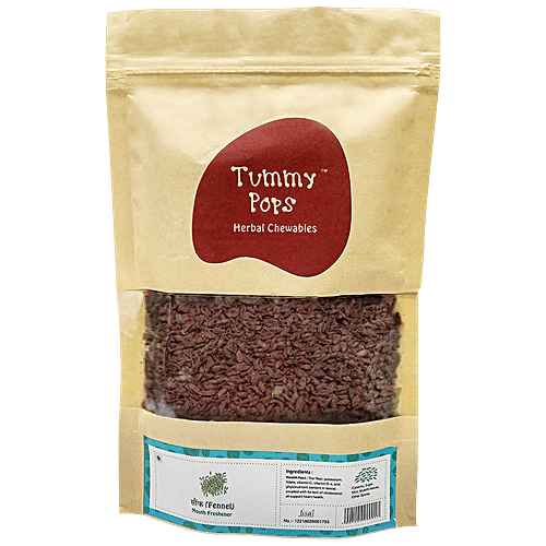 Tummy Pops Mouth Freshener - Saunf/Badishop/Fennel, 235 g Zipper Pouch No Preservatives, Additives