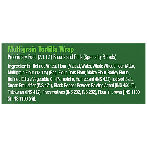 FRESH2GO Multigrain Tortilla Wrap, 6 pcs  No Trans Fat, Suitable for Freezing