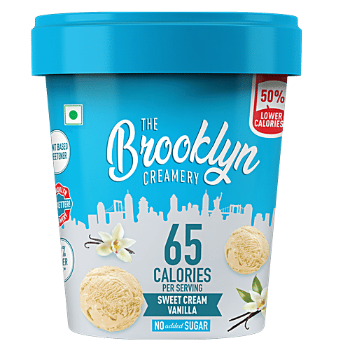 The Brooklyn Creamery Sweet Cream Vanilla Ice Cream, 450 ml Tub Low Calorie, Zero Added Sugar