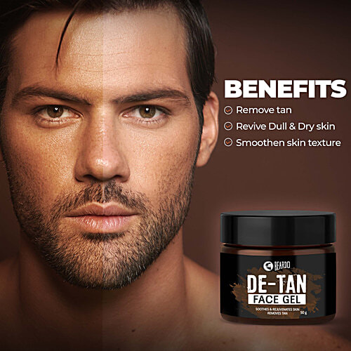 Beardo De-Tan Face Gel For Men, 50 g  Packed with Antioxidants