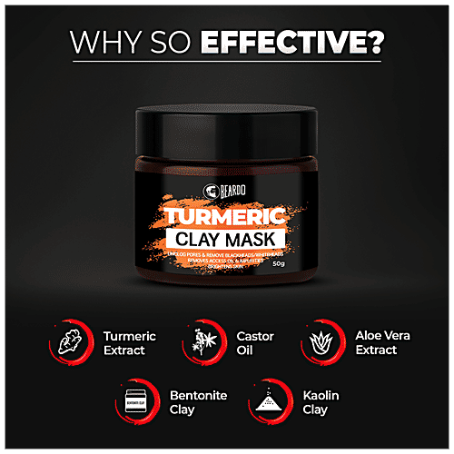 Beardo Turmeric Clay Mask For Men, 50 g  