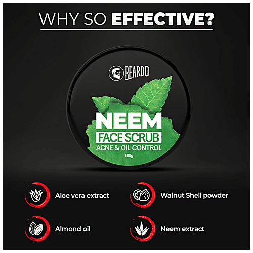 Beardo Neem Face Scrub - Acne & Oil Control, 100 g  