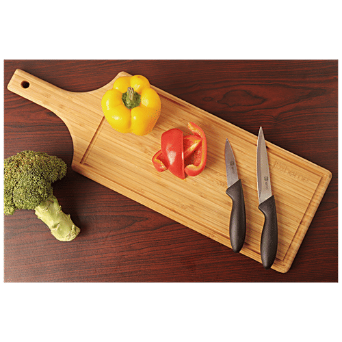 bb home Chopping/Cutting Board With Handle - Bamboo Wood, 53 cm x 18.5 cm x 1.7 cm, BH100, 1 pc  