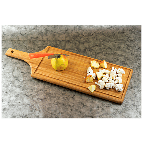 bb home Chopping/Cutting Board With Handle - Bamboo Wood, 53 cm x 18.5 cm x 1.7 cm, BH100, 1 pc  