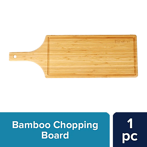 bb home Chopping/Cutting Board With Handle - Bamboo Wood, 53 cm x 18.5 cm x 1.7 cm, BH100, 1 pc  