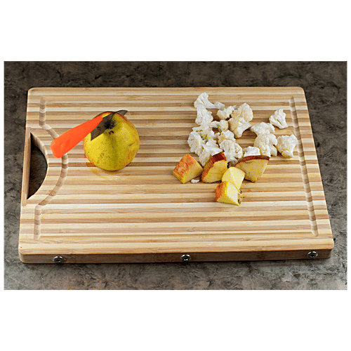 BB Home Chopping Board With Handle - Bamboo Wood, BH 101, 1 pc  