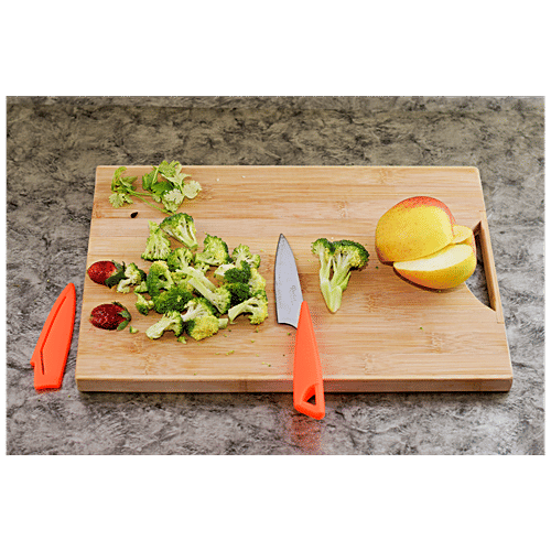 bb home Chopping/Cutting Board - Bamboo Wood, 32 cm x 21.5 cm x 1.7 cm, BH102, 1 pc  