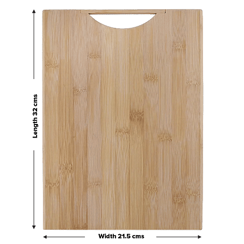bb home Chopping/Cutting Board - Bamboo Wood, 32 cm x 21.5 cm x 1.7 cm, BH102, 1 pc  