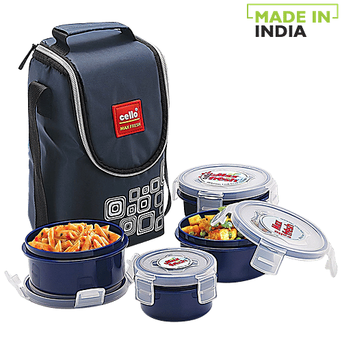 Buy Cello Max Fresh New Click Plastic Lunch Box/Tiffin Box Blue