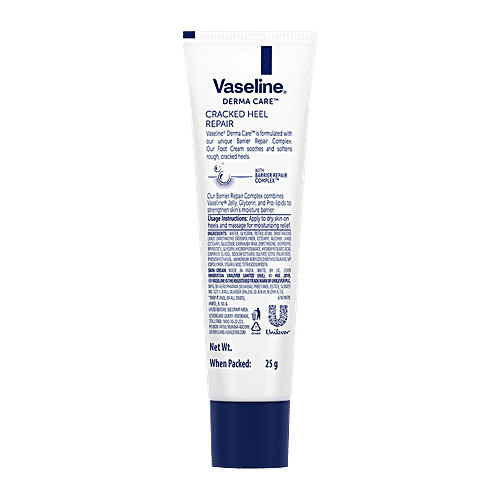 Vaseline Derma Care Cracked Heel Repair Foot Cream - Sensitive Skin, With Barrier Repair Complex, 25 g Hypoallergenic