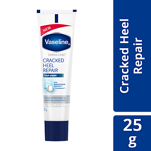 Vaseline Derma Care Cracked Heel Repair Foot Cream - Sensitive Skin, With Barrier Repair Complex, 25 g Hypoallergenic