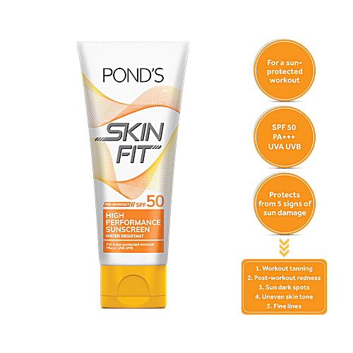 Ponds Skin Fit - Pre-Workout High Performance Sunscreen, SPF 50, 100 g  