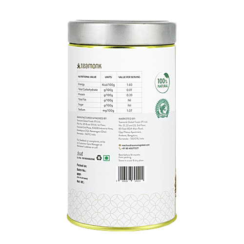 Teamonk Nilgiri White Tea - Tennen Platinum Tip, 125 g Natural, No Total Fat, No Sugar