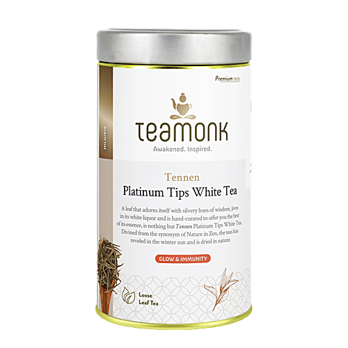 Teamonk Nilgiri White Tea - Tennen Platinum Tip, 125 g Natural, No Total Fat, No Sugar