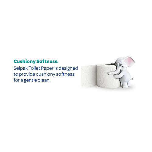 Selpak Cotton Enriched Toilet Paper - Deluxe, 3 Ply, 4 pcs Cotton Enriched