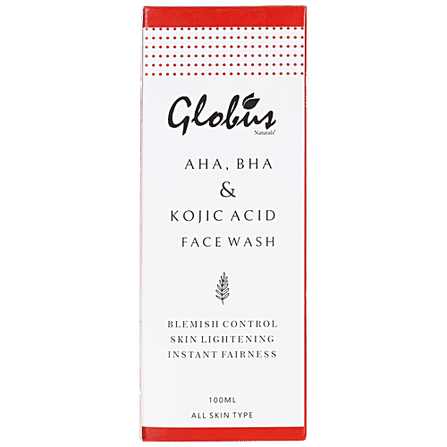 Globus Naturals Fairness Face Wash With Aha, Bha & Kojic Acid, 100 ml  