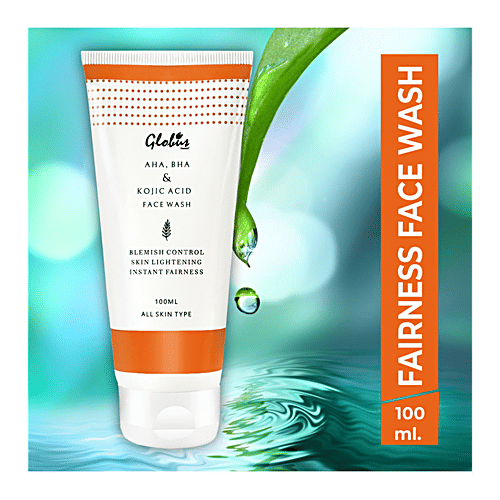 Globus Naturals Fairness Face Wash With Aha, Bha & Kojic Acid, 100 ml  