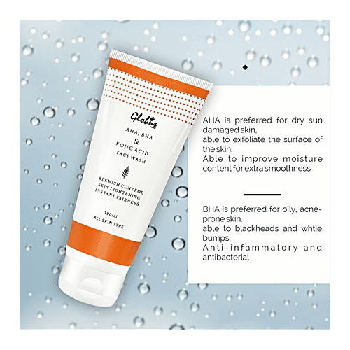 Globus Naturals Fairness Face Wash With Aha, Bha & Kojic Acid, 100 ml  