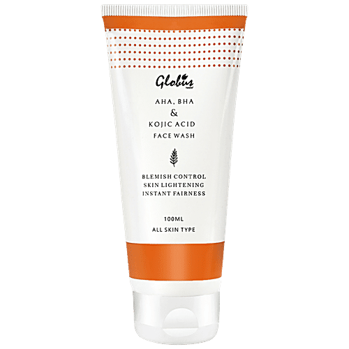 Globus Naturals Fairness Face Wash With Aha, Bha & Kojic Acid, 100 ml  