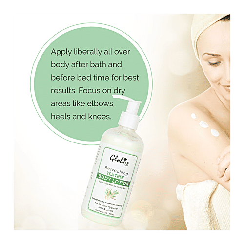 Globus Naturals Refreshing Body Lotion - Normal to Oily Skin, Tea Tree, 300 ml No Parabens & No sulphates