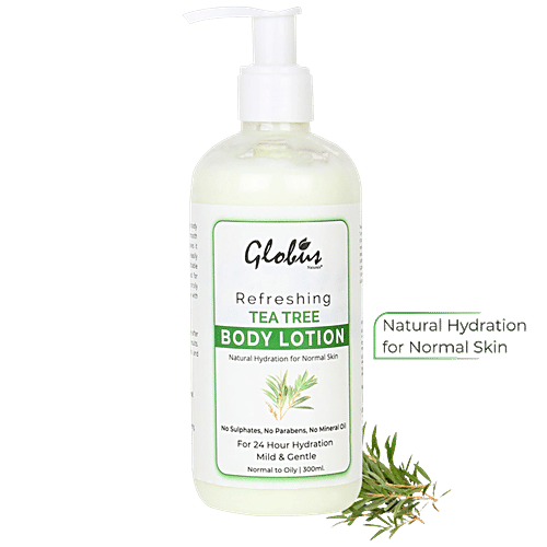 Globus Naturals Refreshing Body Lotion - Normal to Oily Skin, Tea Tree, 300 ml No Parabens & No sulphates